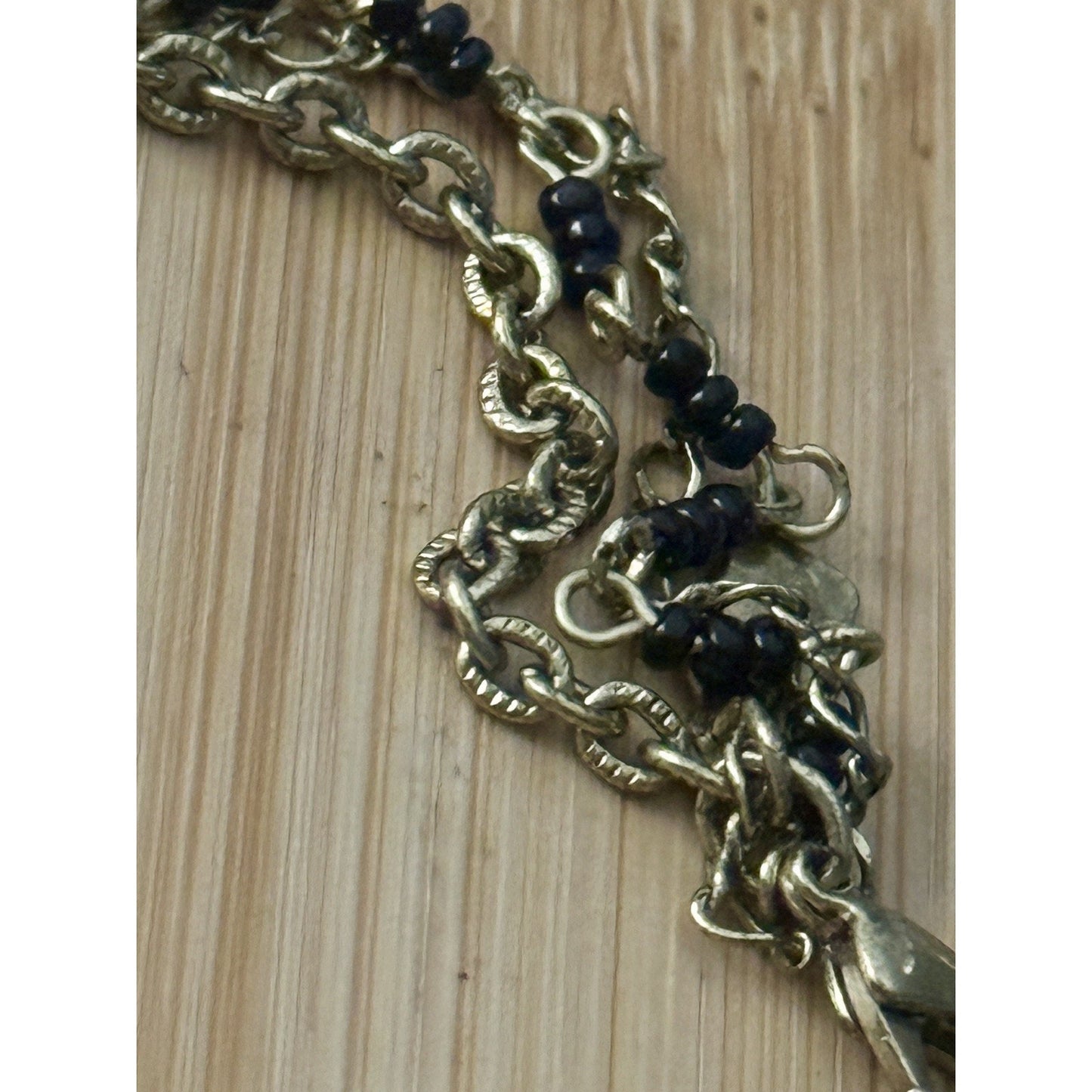 1928 Cameo Tassel Necklace Earrings Set Gold Tone Black Bead Victorian Revival
