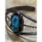 Vintage Navajo Native American RLG Sterling Silver Kingman Turquoise Cuff Bracel
