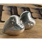 Sterling Silver Puffy Heart Stud Earrings Polished Classic