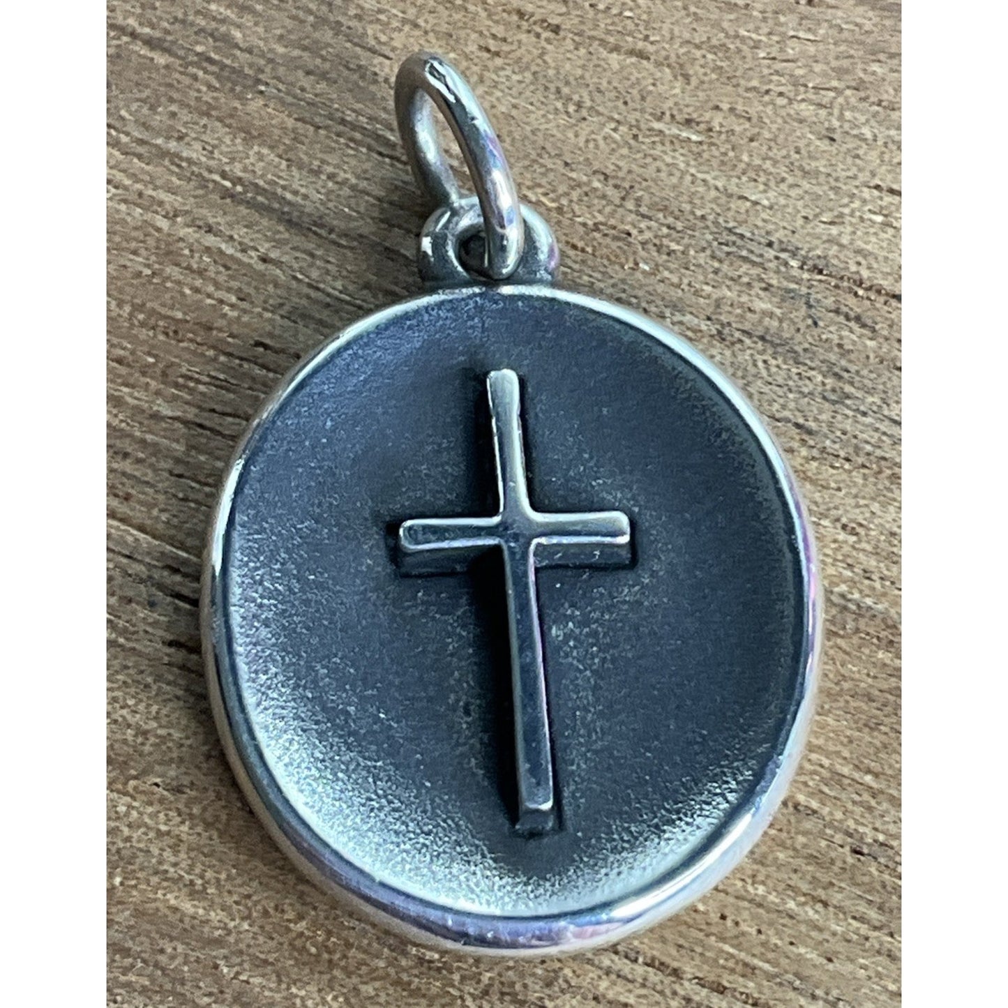 James Avery Retired Sterling Silver Oval Cross Charm Pendant In James Avery Box
