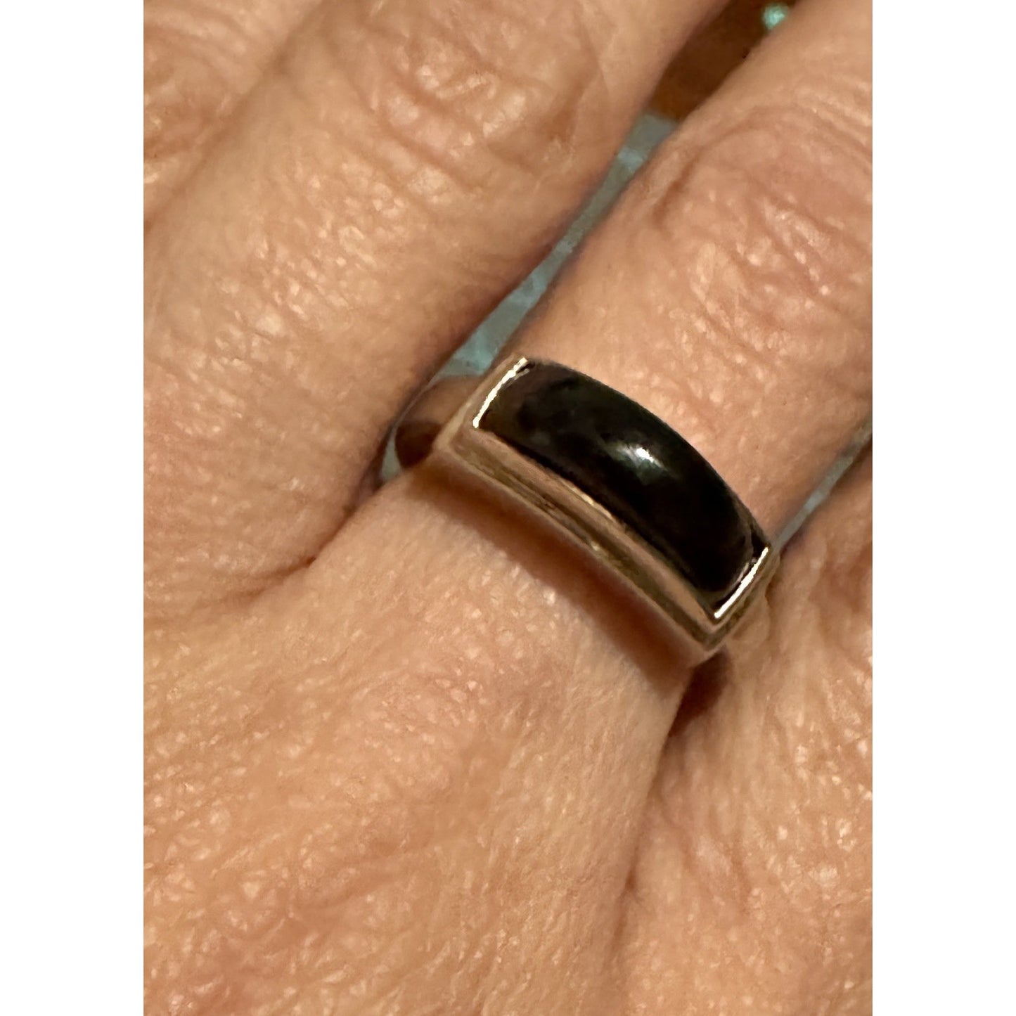 Vintage Michael Dawkins Sterling Silver Black Onyx Ring Size 7.5 Thailand 6g