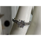 SU Sterling Silver Glass Solitaire Ring Moissanite Accents Size 6.5