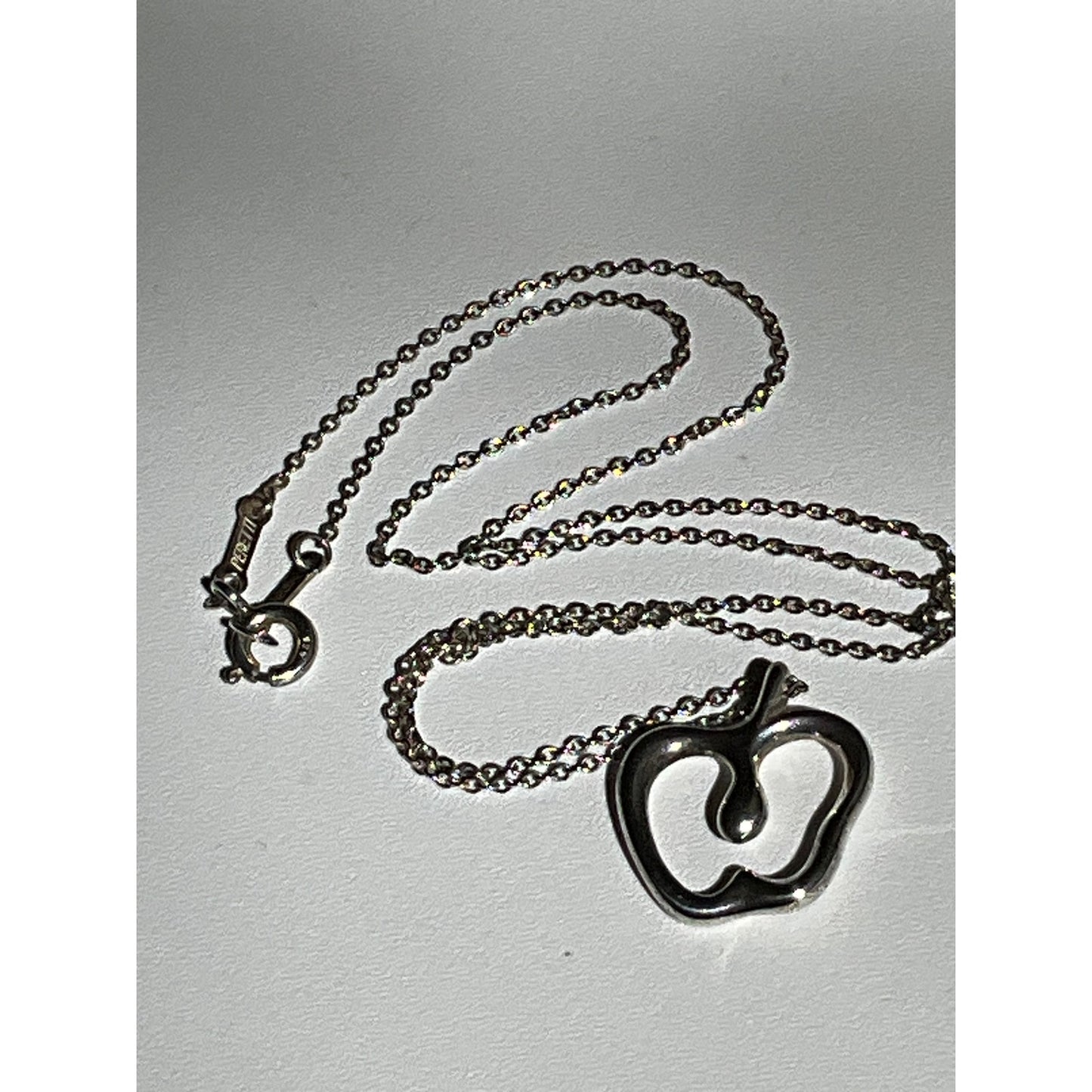 Tiffany & Co. Elsa Peretti Sterling Silver Open Apple 16” Necklace