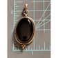 Vintage Sterling Silver Black Onyx Oval Pendant 925 Mexico 17g