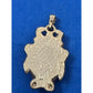 Vintage Cameo Pendant Turtle Frame Gold Tone Red White Lady 1.25"
