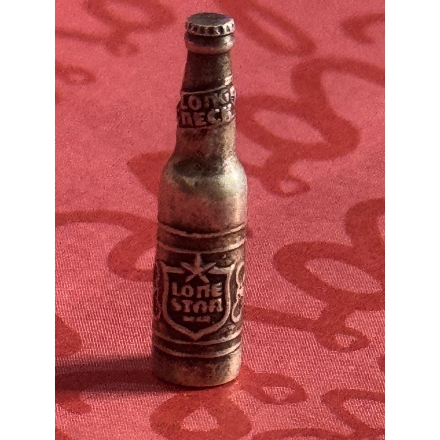 Pre owned James Avery Retired RARE HTF Sterling Silver LONE STAR BEER BOTTLE Pin Charm