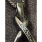 925 Sterling Silver Genuine Diamond Infinity Swirl Pendant Necklace 18” Italy 9g