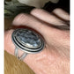 Vintage Premier Designs Hammered Oval Silver Tone Statement Ring Size 8.5 15grms