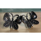 Vintage Sterling Silver Butterfly Heart Mariposa Pierced Earrings Oxidized