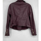 Women’s Michael Kors Burgundy Faux Leather Jacket Motorcycle Jacket Size L