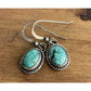 Vintage Navajo ALV D Vandever Sterling Silver Turquoise Dangle Drop Earrings
