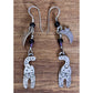 Vintage Far Fetched Sterling Silver Cat Moon Dangle Earrings Black Onyx Artisan