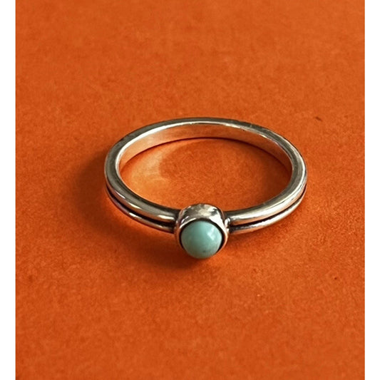 James Avery Retired Sterling Silver And Turquoise Ring Size 8 Pre-Owned