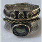 Bali Sterling Silver Mystic Quartz Peridot Gemstone Spinner Sz 8 Meditation Ring