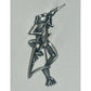 Vintage Sterling Silver Climbing Frog Brooch Pin 5.2g Tree Frog on Reed