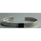 Vintage Sterling Silver Cuff Bracelet Black Inlay Minimalist Modernist 13g