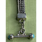 Vintage 925 Sterling Silver Turquoise Bracelet Ornate Filigree Woven Chain 30gr