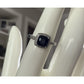 Sterling Silver 925 M Black Onyx Halo Ring CZ Accents Size 7.5