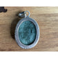 Vintage 925 Sterling Silver Aquamarine Jade Quartz Pendant