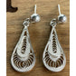 Vintage Sterling Silver Filigree Drop Earrings Dainty Light Teardrop Design
