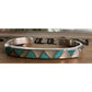 Vintage SKJ Sterling Silver Turquoise Inlay Cuff Bracelet 26g