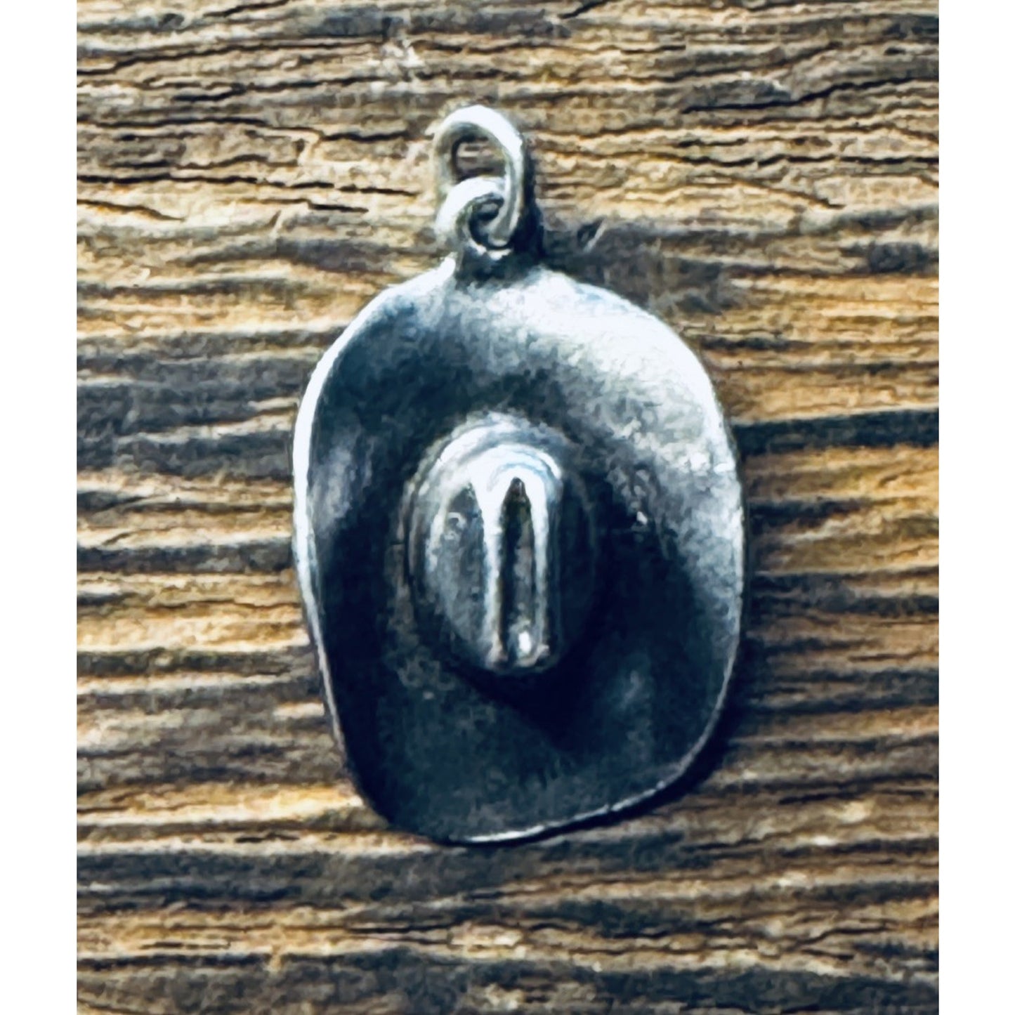 Vintage 925 Sterling Silver Cowboy Hat Charm 3D Western Cowgirl Pendant