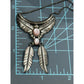 Vintage Navajo Sterling Silver Pink Conch Dangle Feather Necklace Signed S Cline