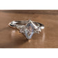 Vintage Sterling Silver 925 Blue Topaz Marquise Ring w CZ Accents Size 8.5