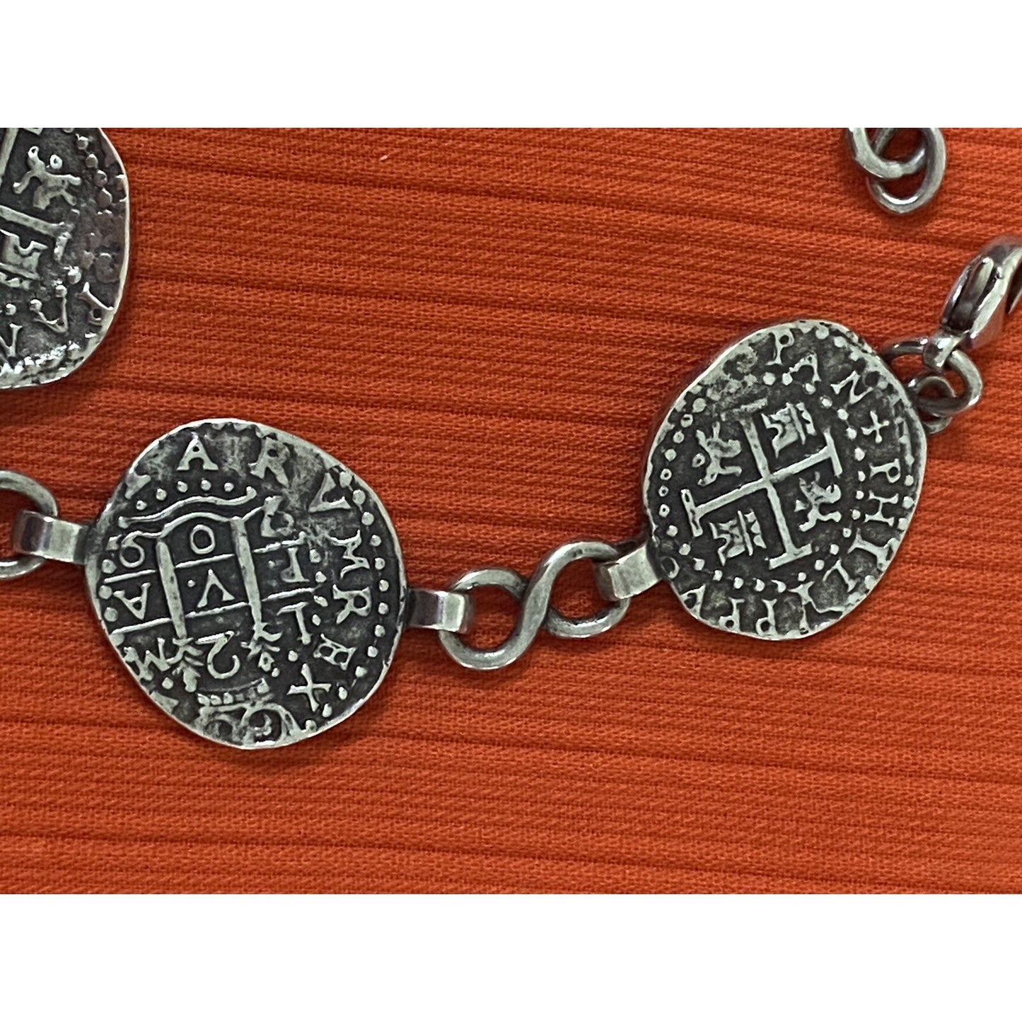 James Avery Retired HTF Rare Silver Pieces of Eight Bracelet