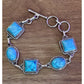 Vintage 925 Sterling Turquoise Bracelet 22.7g Adjustable Toggle Southwest Style