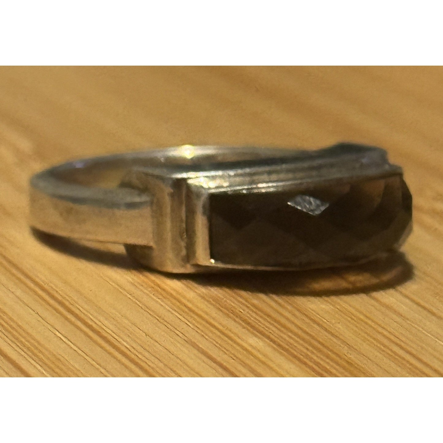 Vintage Michael Dawkins Sterling Silver Smoky Quartz Ring Size 7.5 Thailand 6g