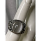 Vintage White Cat’s Eye Cabochon Statement Sterling Silver Ring Scrollwork Sz 6