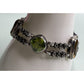 Vintage Sterling Silver Citrine Peridot Gemstone Double Chain Bracelet
