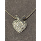 Sterling Silver 925 Pave CZ Heart Pendant w/ 925 Italy Box Chain Necklace
