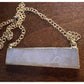 Y2K Kelly Cimber Natural Druzy Lavender Purple Bar Gold Plated Necklace 16-18”