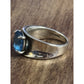 Vintage PD Sterling Silver 7.1 g Swiss Blue Topaz Ring Size 7.5 Wide Band