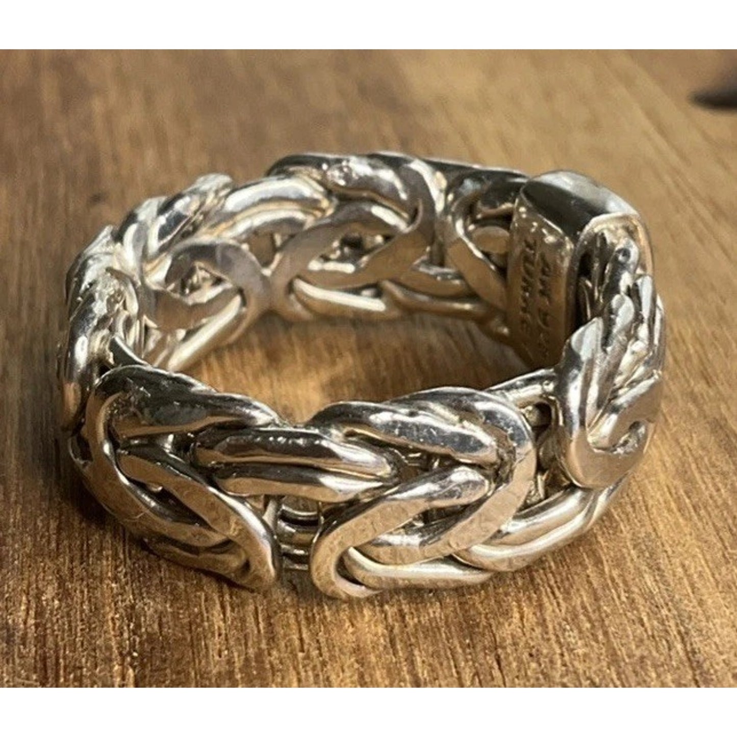 AK Turkey 925 Sterling Silver Byzantine Woven Band Ring Size 9.5 Unisex