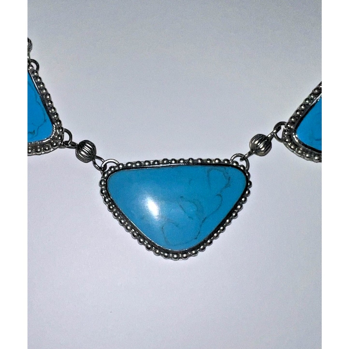 Vintage Sterling Silver Turquoise Necklace – Southwestern Bib Statement Jewelry