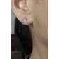 Vintage Sterling Silver Pave Triangle Stud Post 925 Earrings
