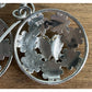 Vintage Sterling Silver Two Tone Butterfly Flower 1.5” Dangle Drop Boho Earrings