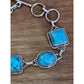 Vintage 925 Sterling Turquoise Bracelet 22.7g Adjustable Toggle Southwest Style