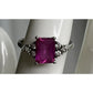 Vintage Sterling Silver Pink Sapphire Cocktail Ring Size 7 NY
