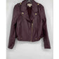 Women’s Michael Kors Burgundy Faux Leather Jacket Motorcycle Jacket Size L
