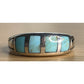 Vintage Kabana 925 Sterling Silver Turquoise Inlay Ring Size 7 Designer