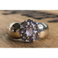 Sterling Silver Amethyst Cluster Wide Band Ring Size 7.5 Purple February Stone