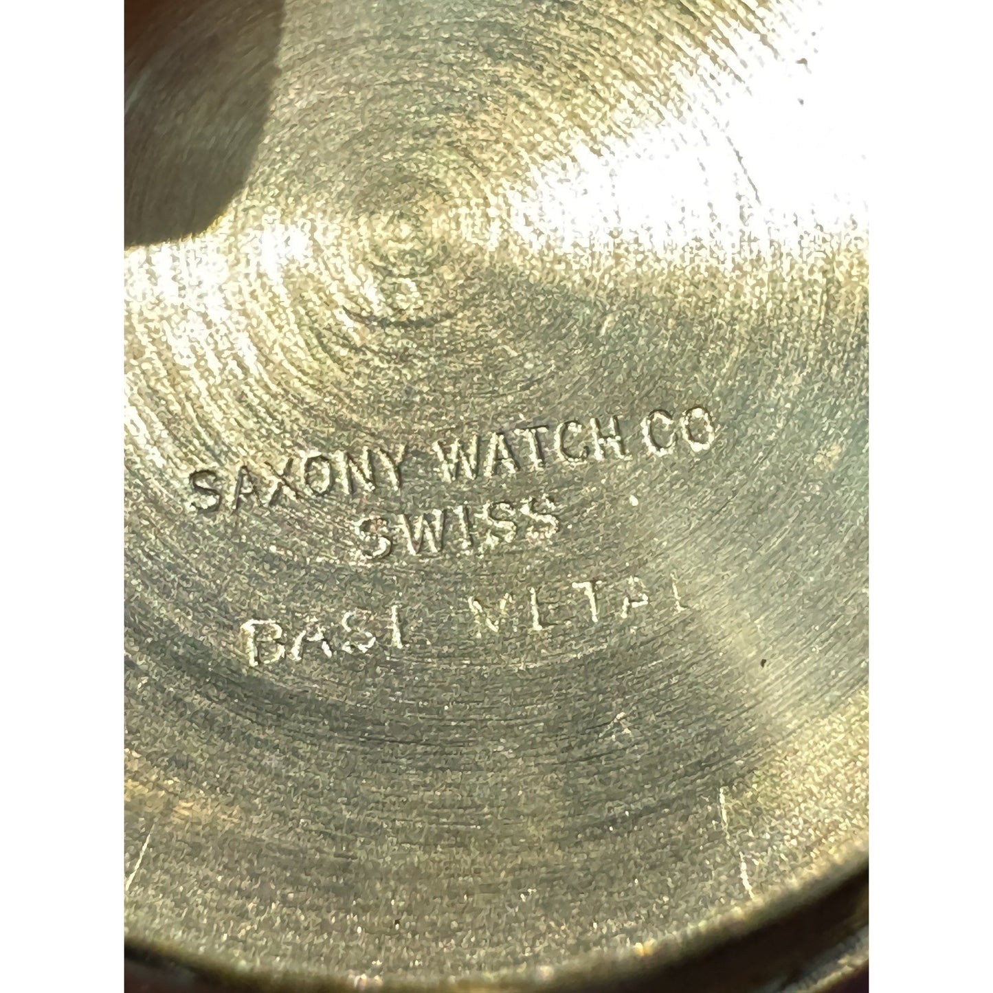 Vintage Saxony Swiss Manual Wind Pendant Necklace Watch Roman Numerals Gold Tone