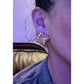 Vintage Gold-Tone Ribbed Square Post Earrings 80s/90s