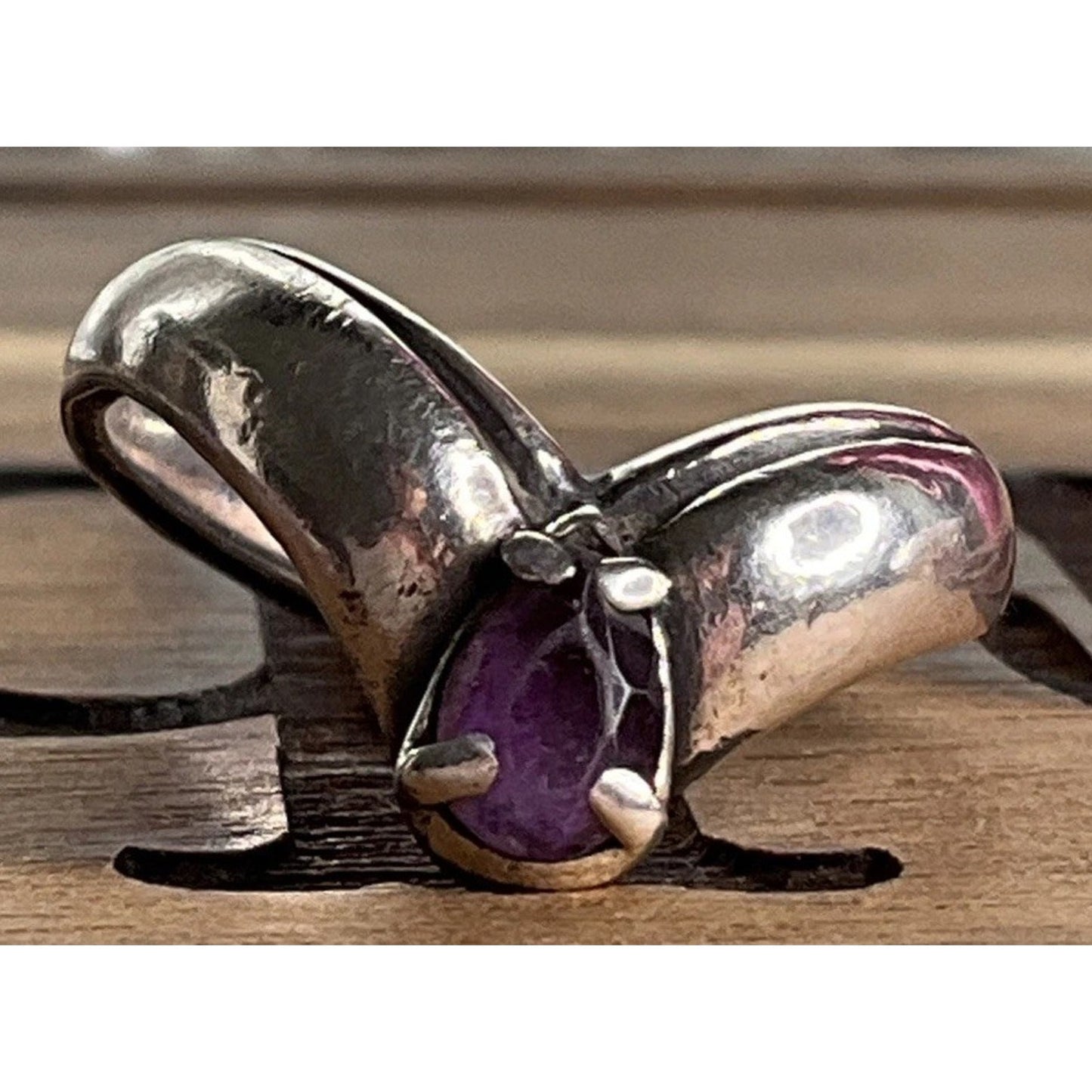 Retired James Avery Apogean Purple Amethyst Tear Drop Ring Size 5.5