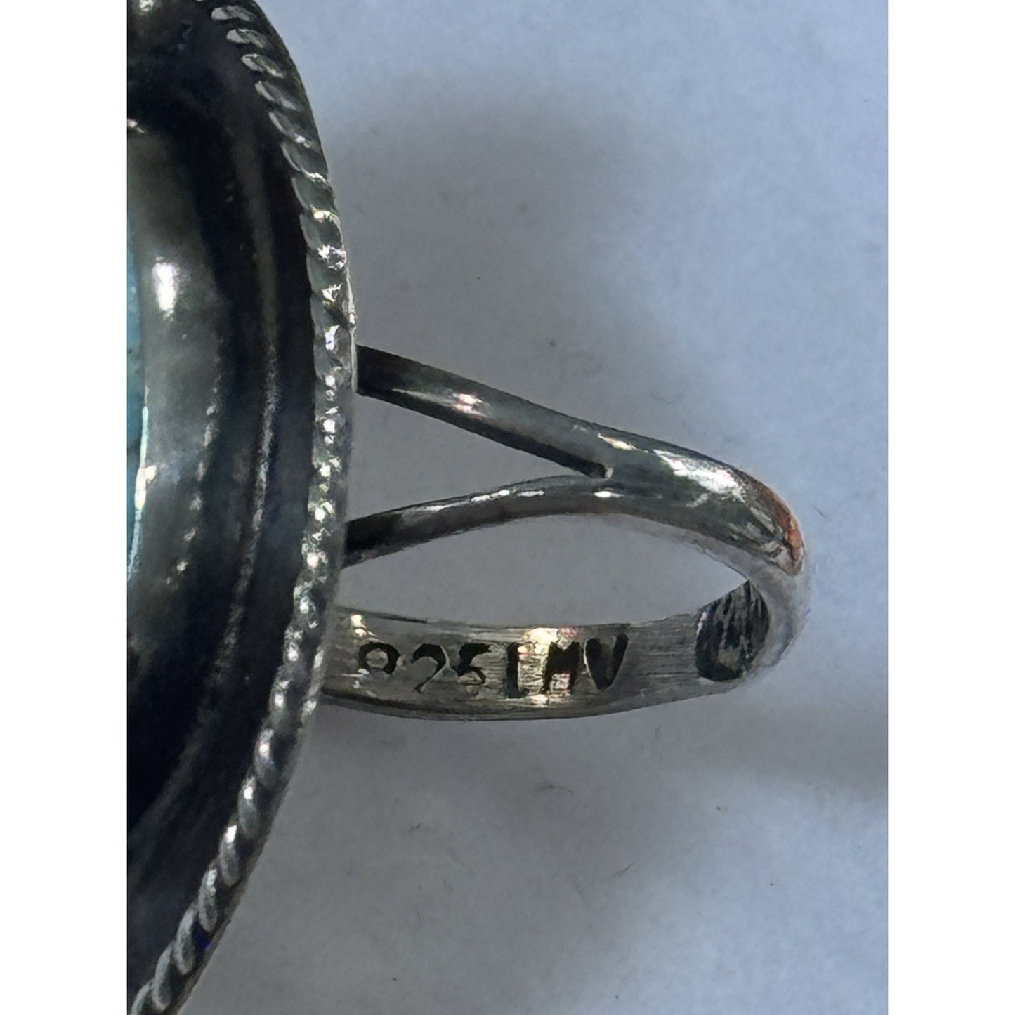 Vintage LMV Luis Martinez Vazquez Turquoise Sterling Silver Taxco Ring Size 6