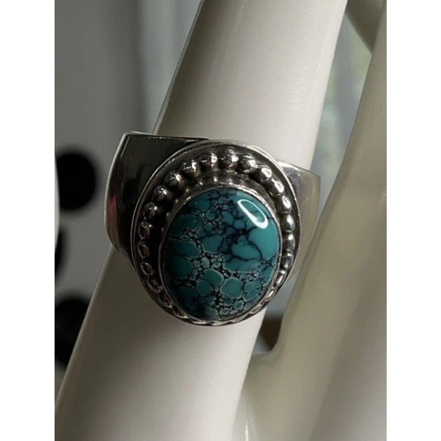 Juan William Sterling Silver Turquoise Ring Size 7.5 Southwestern